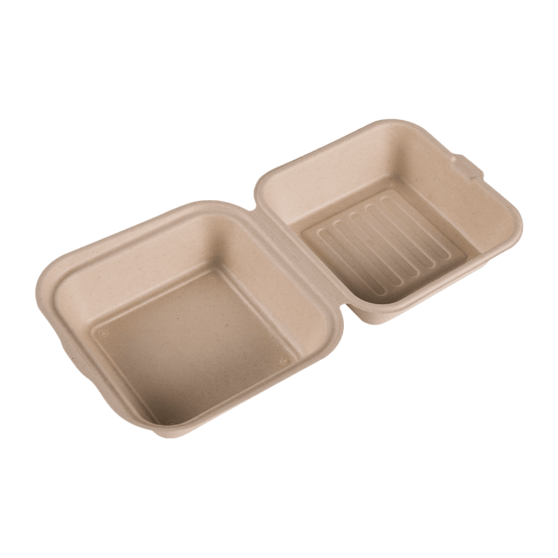 আখ Bagasse স্কয়ার Takeaway বার্গার লাঞ্চ পাত্রে