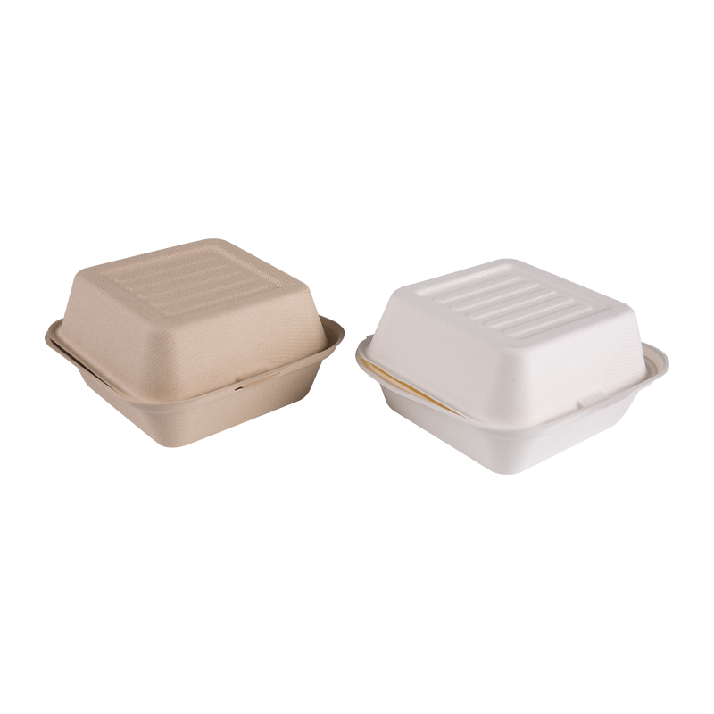 আখ Bagasse স্কয়ার Takeaway বার্গার লাঞ্চ পাত্রে